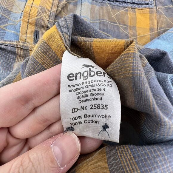 Engbers Regular Fit Yellow Blue Plaid Short Sleeve Button Down Size 2XL - Picture 6 of 7
